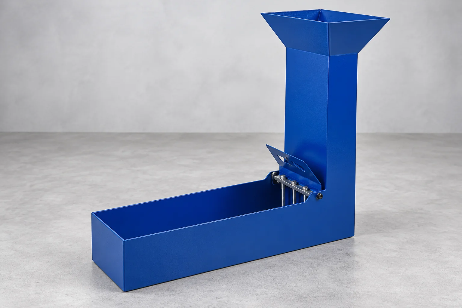 L-Box Apparatus – GI Steel with Sliding Gate and Reinforcing Bars